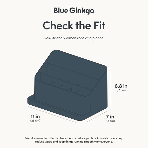 BLUE GINKGO Schreibtisch-Organizer – Aufbewahrung aus Korea für Stifte, Notizen, Briefe und Bürobedarf (Preußisches Blau)