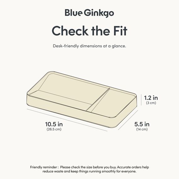 BLUE GINKGO Schreibtischablage – Organizer aus Korea für Notizen, Stifte, Bleistifte und Accessoires (Beidseitig, Beige)