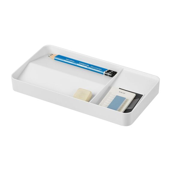 BLUE GINKGO Schreibtischablage – Organizer aus Korea für Notizen, Stifte, Bleistifte und Accessoires (Beidseitig, Weiß)