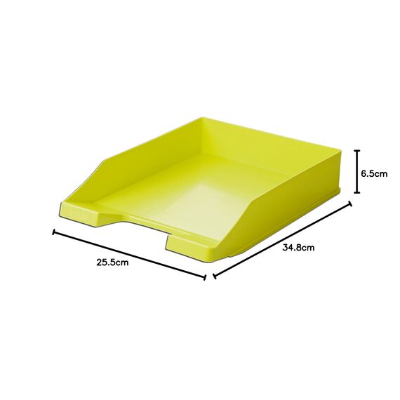 HAN Briefablage Klassik, 20 STÜCK Schreibtisch Organizer, Bürobedarf, Ablagefächer, Büromaterial, Briefkorb, Dokumentenablage, bis Format A4/C4, 1027-X-50, Lemon