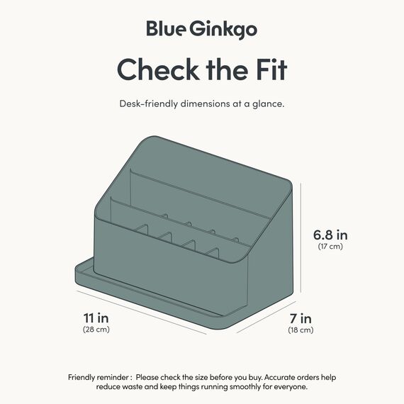 BLUE GINKGO Schreibtisch-Organizer – Aufbewahrung aus Korea für Stifte, Notizen, Briefe und Bürobedarf (Grün)