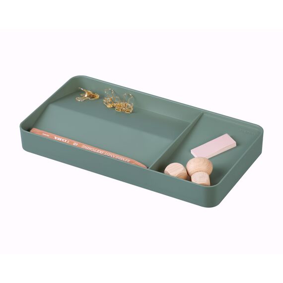 BLUE GINKGO Schreibtischablage – Organizer aus Korea für Notizen, Stifte, Bleistifte und Accessoires (Beidseitig, Grün)