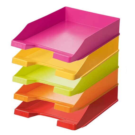 HAN 1027 Briefablage Klassik, Schreibtisch Organizer, Bürobedarf, Ablagefächer, Büromaterial, Briefkorb, Dokumentenablage, bis Format A4/C4 (Trend Colours, Edition 1 Sortierung, 10 Briefablagen)