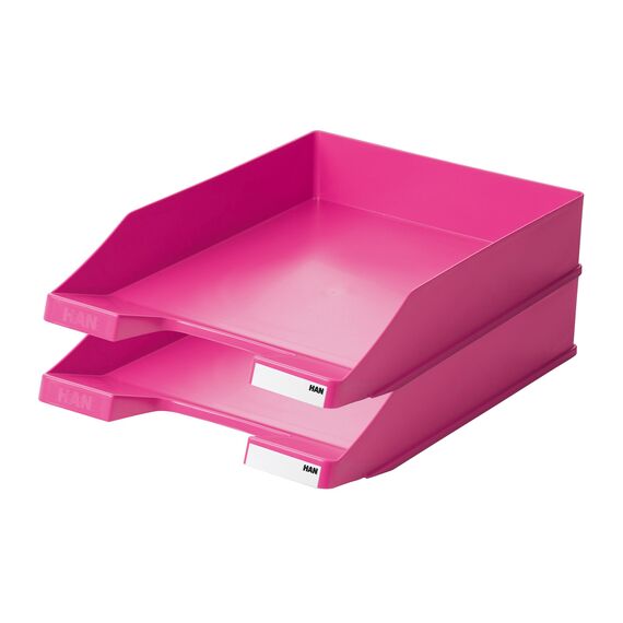 HAN 1027 Briefablage Klassik, Schreibtisch Organizer, Bürobedarf, Ablagefächer, Büromaterial, Briefkorb, Dokumentenablage, bis Format A4/C4 (Trend Colours, Pink, 10 Briefablagen)