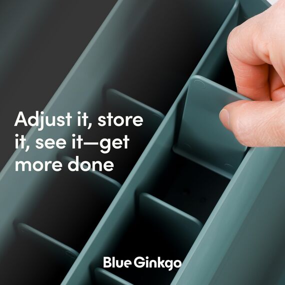 BLUE GINKGO Schreibtisch-Organizer – Aufbewahrung aus Korea für Stifte, Notizen, Briefe und Bürobedarf (Grün)