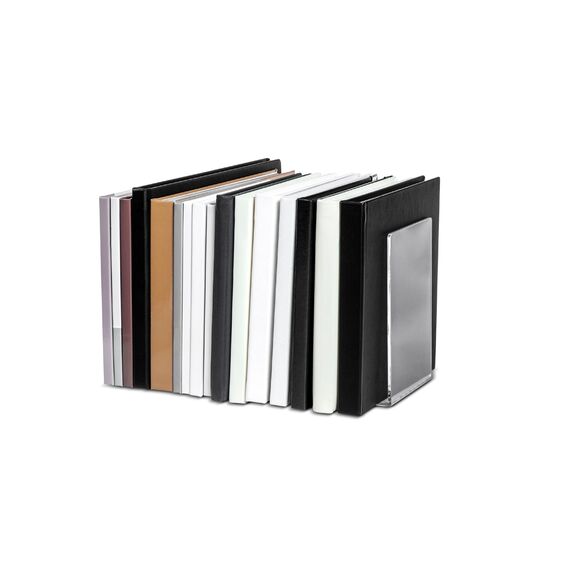 MAUL Buchstütze aus Acryl (2er Pack) 12x12x17cm | Bücherhalter, Organzier für Kinder, Bücher, Büro, Regal | Bücherstütze im stilvollen Acryl Design | möbelschonender Buchhalter | Glasklar