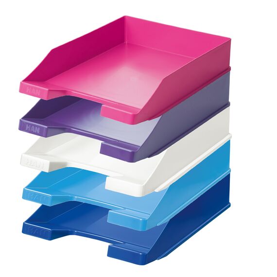 HAN 1027 Briefablage Klassik, Schreibtisch Organizer, Bürobedarf, Ablagefächer, Büromaterial, Briefkorb, Dokumentenablage, bis Format A4/C4 (Trend Colours, Edition 2 Sortierung, 10 Briefablagen)