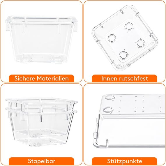 Lifewit 25 Stücke Schubladen Organizer mit 4 Größen, Schminktisch Ordnungssystem, Klar Kunststoff Makeup/Badezimmer/Drawer Box, Schreibtisch Tabletts für Küchen, Schmuck, Schlafzimmer, Büro