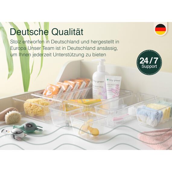 uandu Schubladen Organizer 50er Set mit 4 Größen – Schminktisch & Kosmetik Aufbewahrung für Schublade – MakeUp Ordnungssystem für Badezimmer, Küche & Büro