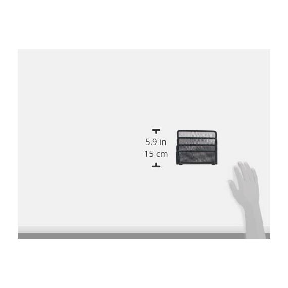 Zeller 17732 Briefkasten, anthrazit, Netz, ca. 17,5 x 8,5 x 13,5 cm, Schreibtisch-Organizer, Briefhalter, Ordnung auf dem Schreibtisch