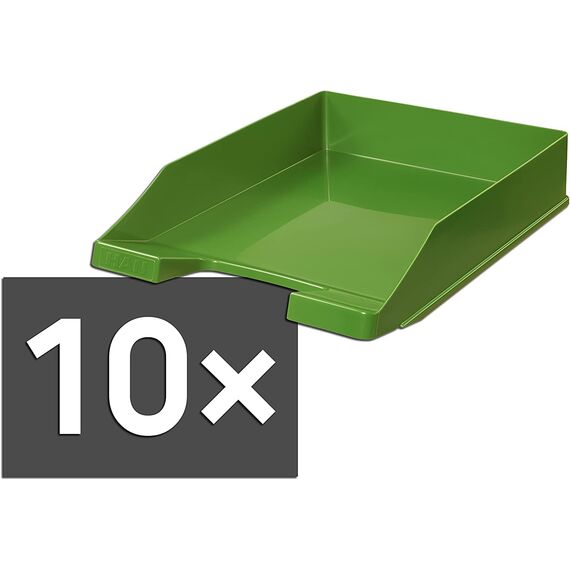 HAN 1027 Briefablage Klassik, Schreibtisch Organizer, Bürobedarf, Ablagefächer, Büromaterial, Briefkorb, Dokumentenablage, bis Format A4/C4 (Klassisch, Grün, 10 Briefablagen)