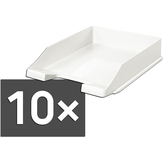 HAN 1027 Briefablage Klassik, Schreibtisch Organizer, Bürobedarf, Ablagefächer, Büromaterial, Briefkorb, Dokumentenablage, bis Format A4/C4 (Klassisch, Weiß, 10 Briefablagen)