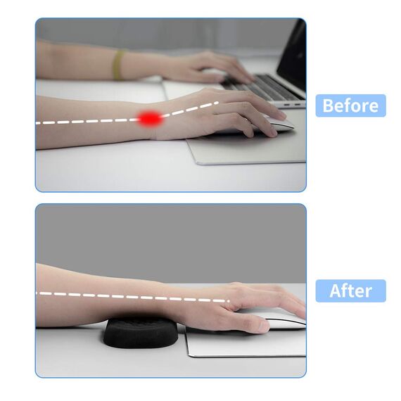 Vaydeer Handballenauflage für Maus Handgelenkauflage Ergonomische Memory Foam Wrist Rest Handauflage für Büro und Spiele - Schwarz