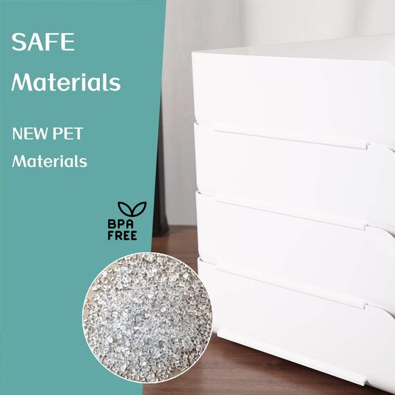 4-stöckige Ablagekorb für A4, Dokumentenablage aus PET Kunststoff, Briefkorb, Briefablage Organizer(4pcs, Weiß)