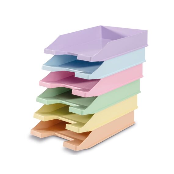 HAN Briefablage KLASSIK, 10 STÜCK Schreibtisch Organizer, Bürobedarf, Ablagefächer, Büromaterial, Briefkorb, Dokumentenablage, bis Format A4/C4, 1027-X-886, pastellrosa