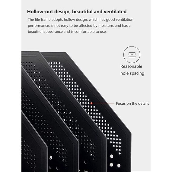 DELI Faltbarer Stehsammler A4,Zusammenklappbarer Zeitschriftenhalter, Aktenmagazinhalter mit 4 Fächer, für Büro-Organisation, Schreibtisch-Organizer für School Office und die Aufbewahrung(dunkelgrau)