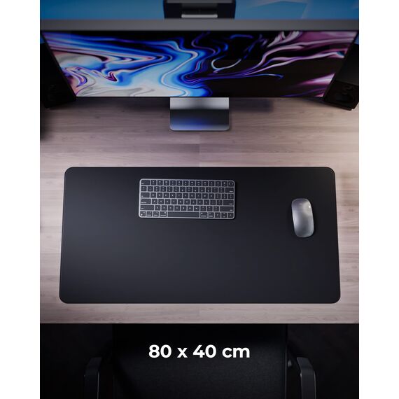 MYMIND® Schreibtischunterlage [Rutschfest] 80x40cm - Premium PU-Leder XXL Mauspad - Schreibunterlage für Homeoffice - Unterlagenmatte wasserfest - Desk Mat - Schreibtisch Unterlage Büro