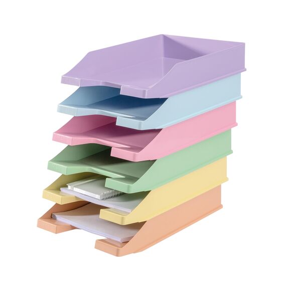 HAN Briefablage KLASSIK, 10 STÜCK Schreibtisch Organizer, Bürobedarf, Ablagefächer, Büromaterial, Briefkorb, Dokumentenablage, bis Format A4/C4, 1027-X-886, pastellrosa