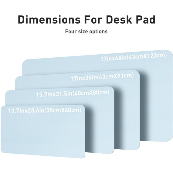 Aothia schreibtischunterlage,Mauspad, Büro-Schreibtischmatte, Rutschfester PU-Leder-schreibtischmatte,wasserdichter schreibunterlage für Büro und Zuhause (91cmx43cm,Baby Blau)