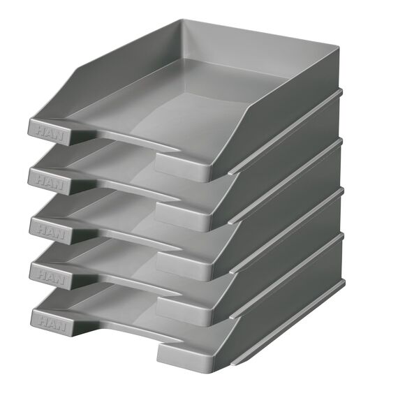 HAN 1027 Briefablage Klassik, Schreibtisch Organizer, Bürobedarf, Ablagefächer, Büromaterial, Briefkorb, Dokumentenablage, bis Format A4/C4 (Klassisch, Dunkelgrau, 10 Briefablagen)
