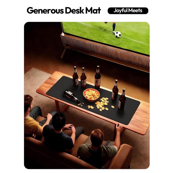 YSAGi Schreibtischunterlage 80x40cm, Premium Leder Mauspad XXL, Rutschfeste Tischunterlage Schreibunterlage, Multifunktionales Office Mousepad Schreibtisch Zubehör für Büro & Homeoffice (Schwarz)