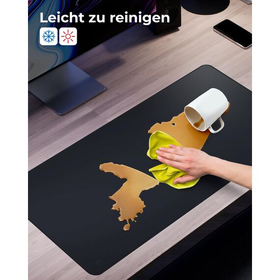 MYMIND® Schreibtischunterlage [Rutschfest] 80x40cm - Premium PU-Leder XXL Mauspad - Schreibunterlage für Homeoffice - Unterlagenmatte wasserfest - Desk Mat - Schreibtisch Unterlage Büro