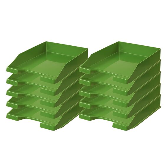 HAN 1027 Briefablage Klassik, Schreibtisch Organizer, Bürobedarf, Ablagefächer, Büromaterial, Briefkorb, Dokumentenablage, bis Format A4/C4 (Klassisch, Grün, 10 Briefablagen)