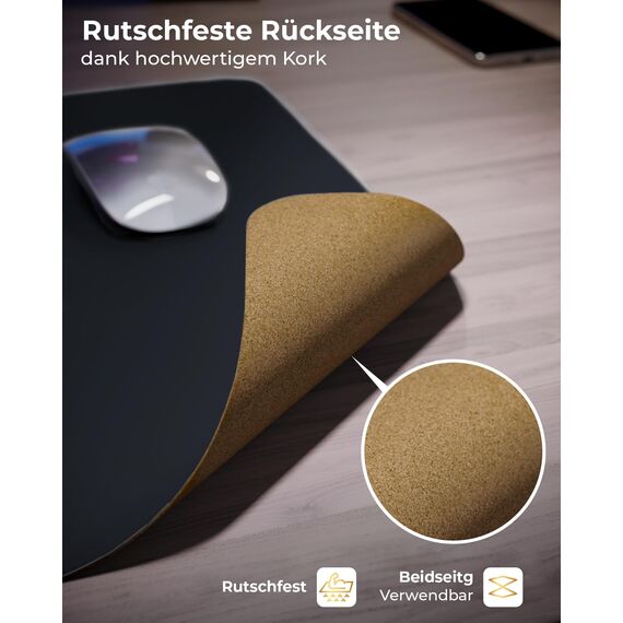 MYMIND® Schreibtischunterlage [Rutschfest] 80x40cm - Premium PU-Leder XXL Mauspad - Schreibunterlage für Homeoffice - Unterlagenmatte wasserfest - Desk Mat - Schreibtisch Unterlage Büro