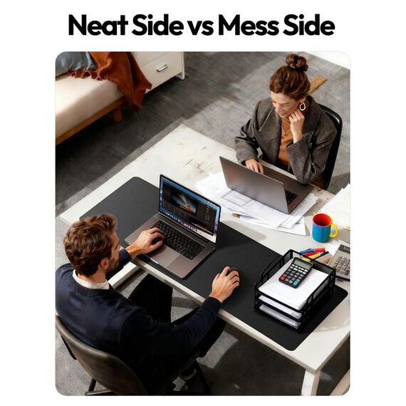 YSAGi Schreibtischunterlage 80x40cm, Premium Leder Mauspad XXL, Rutschfeste Tischunterlage Schreibunterlage, Multifunktionales Office Mousepad Schreibtisch Zubehör für Büro & Homeoffice (Schwarz)