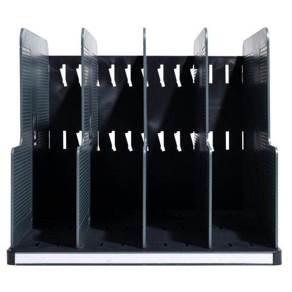 Exacompta 390740D Organizer Modulotop mit 5 Trennwänden aus Kunstsoff für DIN A4 Dokumente lichtgrau. Für Ordner Ringbücher Postmappen und Hefter Sorter Vertikal