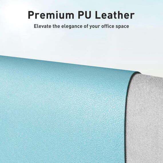 Aothia Schreibtischunterlage,PU-Leder-Schreibtischmatte,Mauspad,Rutschfester Schreibtischschutz,wasserdichter Schreibtisch-Schreibblock für Büro und Zuhause (60x35cm,Topasblau)