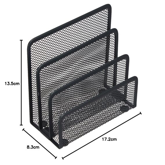 Zeller 17732 Briefkasten, anthrazit, Netz, ca. 17,5 x 8,5 x 13,5 cm, Schreibtisch-Organizer, Briefhalter, Ordnung auf dem Schreibtisch