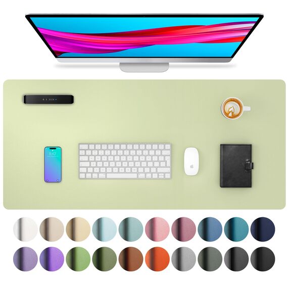 Aothia Schreibtischunterlage,PU-Leder-Schreibtischmatte,Mauspad,rutschfester Schreibtischschutz,wasserdichter Schreibtisch-Schreibblock für Büro und Zuhause(80x40cm,Grasgrün)