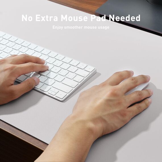 Aothia Schreibtischunterlage,PU-Leder-Schreibtischmatte,Mauspad,Rutschfester Schreibtischschutz,wasserdichter Schreibtisch-Schreibblock für Büro und Zuhause (60x35cm,Blass lavendel-Weiß)