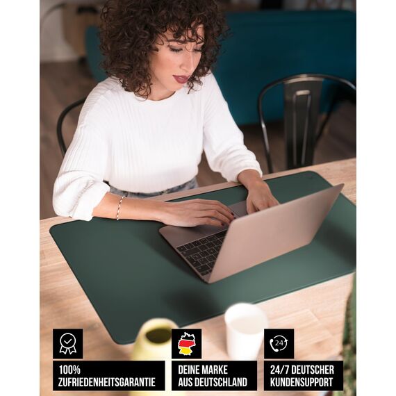MYMIND® Schreibtischunterlage [Rutschfest] 80x40cm - Premium PU-Leder XXL Mauspad - Schreibunterlage für Homeoffice - Schreibtisch Unterlagenmatte wasserfest - Desk Mat - Schreibtisch Unterlage Büro