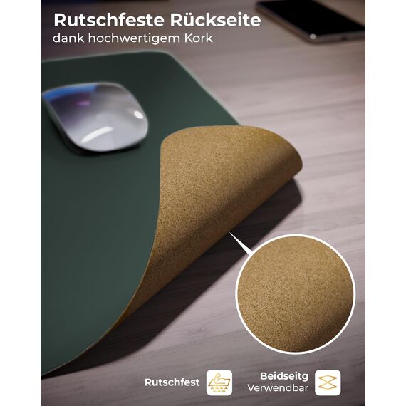 MYMIND® Schreibtischunterlage [Rutschfest] 80x40cm - Premium PU-Leder XXL Mauspad - Schreibunterlage für Homeoffice - Schreibtisch Unterlagenmatte wasserfest - Desk Mat - Schreibtisch Unterlage Büro