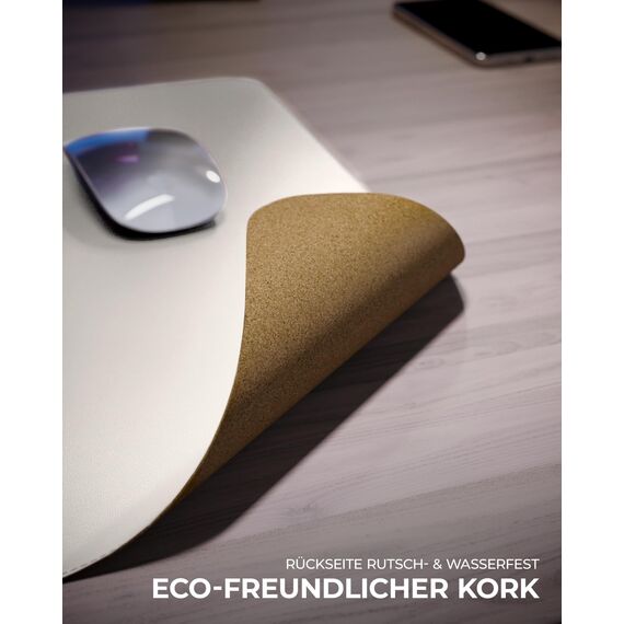 MYMIND® Schreibtischunterlage [2-er Set] 80x40cm - Premium Qualität mit extra Mauspad - Schreibunterlage für Homeoffice - Schreibtisch Unterlagenmatte rutschfest - Desk Mat - Schreibtisch Unterlage