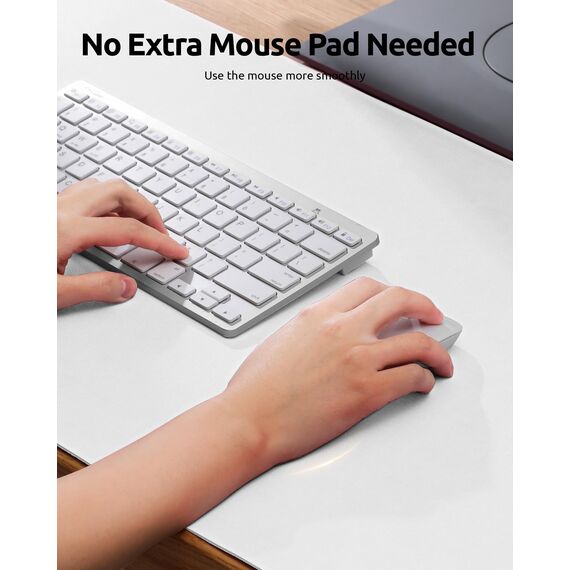 YSAGi Schreibtischunterlage 120x43cm, Premium Leder Mauspad XXL, Rutschfeste Tischunterlage Schreibunterlage, Multifunktionales Office Mousepad Schreibtisch Zubehör für Büro & Homeoffice (Weiß)