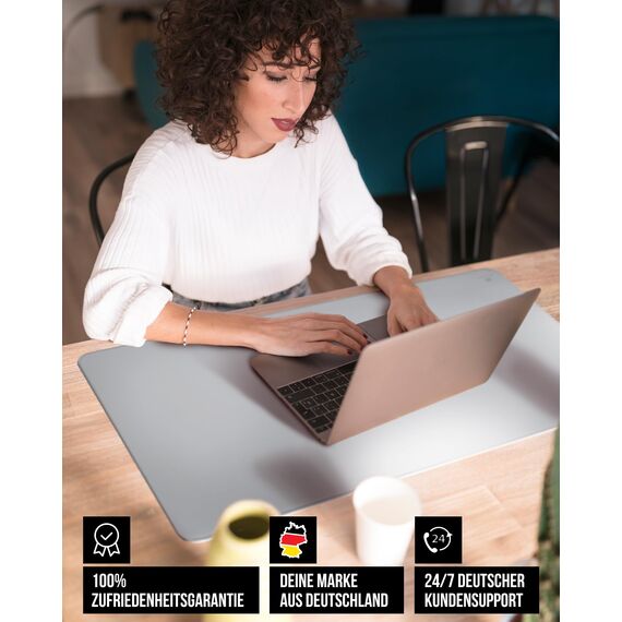 MYMIND® Schreibtischunterlage [Rutschfest] 80x40cm - Premium PU-Leder XXL Mauspad - Schreibunterlage für Homeoffice - Schreibtisch Unterlagenmatte wasserfest - Desk Mat - Schreibtisch Unterlage Büro