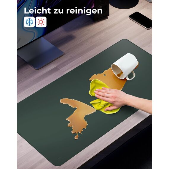 MYMIND® Schreibtischunterlage [Rutschfest] 80x40cm - Premium PU-Leder XXL Mauspad - Schreibunterlage für Homeoffice - Schreibtisch Unterlagenmatte wasserfest - Desk Mat - Schreibtisch Unterlage Büro