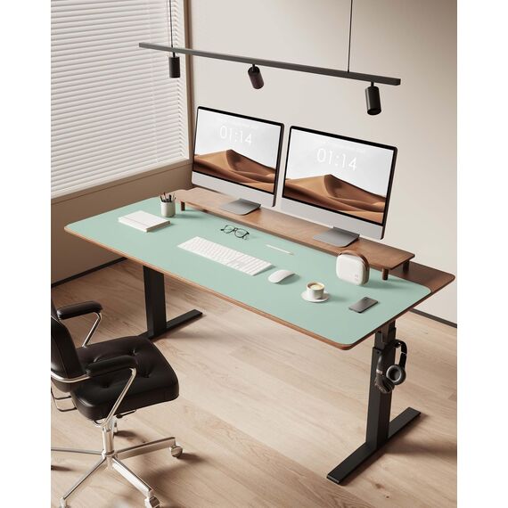 YSAGi Schreibtischunterlage 120x43cm, Premium Leder Mauspad XXL, Rutschfeste Tischunterlage Schreibunterlage, Multifunktionales Office Mousepad Schreibtisch Zubehör für Büro & Homeoffice (Mintgrün)