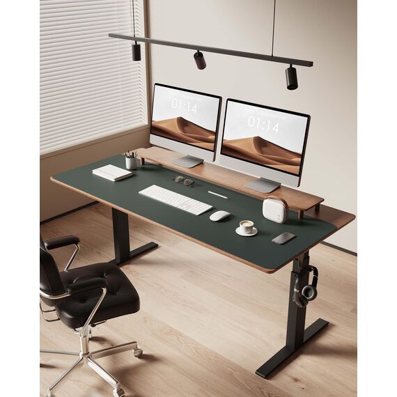 YSAGi Schreibtischunterlage 120x43cm, Premium Leder Mauspad XXL, Rutschfeste Tischunterlage Schreibunterlage, Multifunktionales Office Mousepad Schreibtisch Zubehör für Büro & Homeoffice (Dunkelgrün)