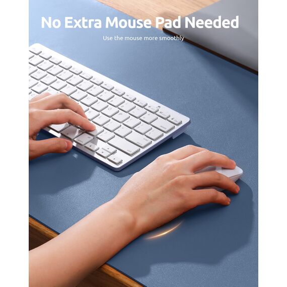 YSAGi Schreibtischunterlage 90x43cm, Premium Leder Mauspad XXL, Rutschfeste Tischunterlage Schreibunterlage, Multifunktionales Office Mousepad Schreibtisch Zubehör für Büro & Homeoffice (Meeresblau)