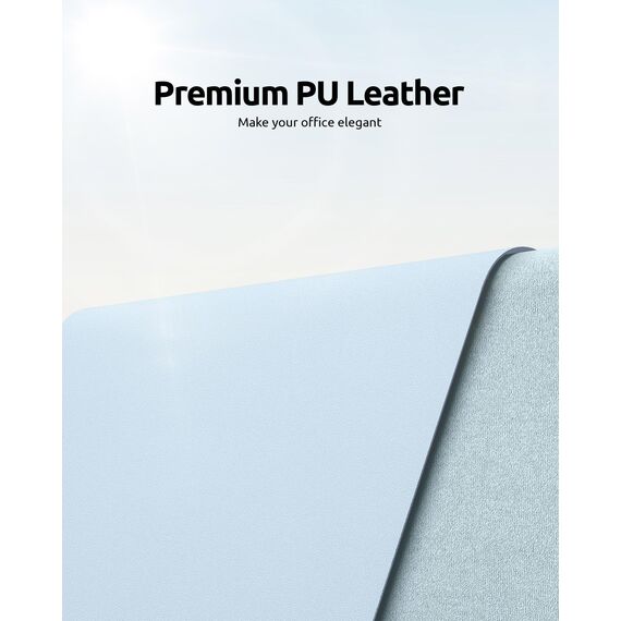 YSAGi Schreibtischunterlage 90x43cm, Premium Leder Mauspad XXL, Rutschfeste Tischunterlage Schreibunterlage, Multifunktionales Office Mousepad Schreibtisch Zubehör für Büro & Homeoffice (Hellblau)