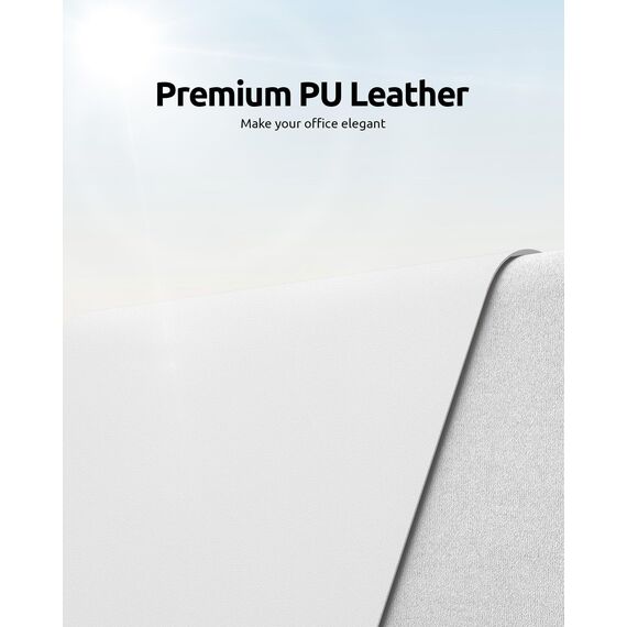 YSAGi Schreibtischunterlage 90x43cm, Premium Leder Mauspad XXL, Rutschfeste Tischunterlage Schreibunterlage, Multifunktionales Office Mousepad Schreibtisch Zubehör für Büro & Homeoffice (Weiß)