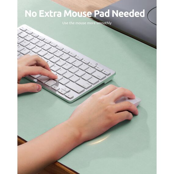 YSAGi Schreibtischunterlage 120x43cm, Premium Leder Mauspad XXL, Rutschfeste Tischunterlage Schreibunterlage, Multifunktionales Office Mousepad Schreibtisch Zubehör für Büro & Homeoffice (Mintgrün)