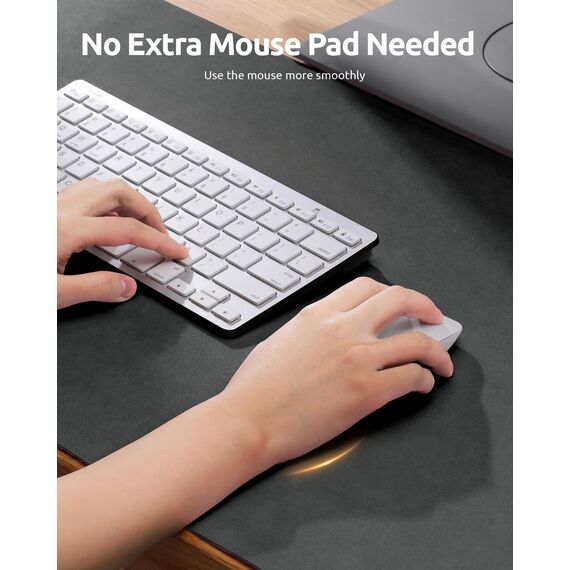 YSAGi Schreibtischunterlage 90x43cm, Premium Leder Mauspad XXL, Rutschfeste Tischunterlage Schreibunterlage, Multifunktionales Office Mousepad Schreibtisch Zubehör für Büro & Homeoffice (Dunkelgrau)