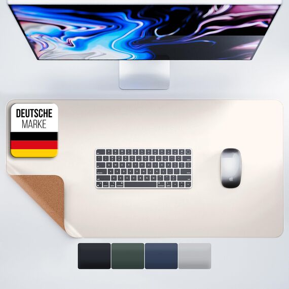 MYMIND® Schreibtischunterlage [Rutschfest] 80x40cm - Premium PU-Leder XXL Mauspad - Schreibunterlage für Homeoffice - Schreibtisch Unterlagenmatte wasserfest - Desk Mat - Schreibtisch Unterlage Büro