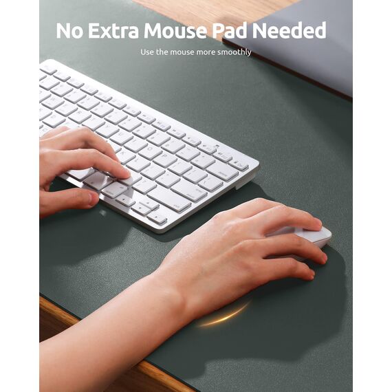 YSAGi Schreibtischunterlage 60x35cm, Premium Leder Mauspad XXL, Rutschfeste Tischunterlage Schreibunterlage, Multifunktionales Office Mousepad Schreibtisch Zubehör für Büro & Homeoffice (Dunkelgrün)