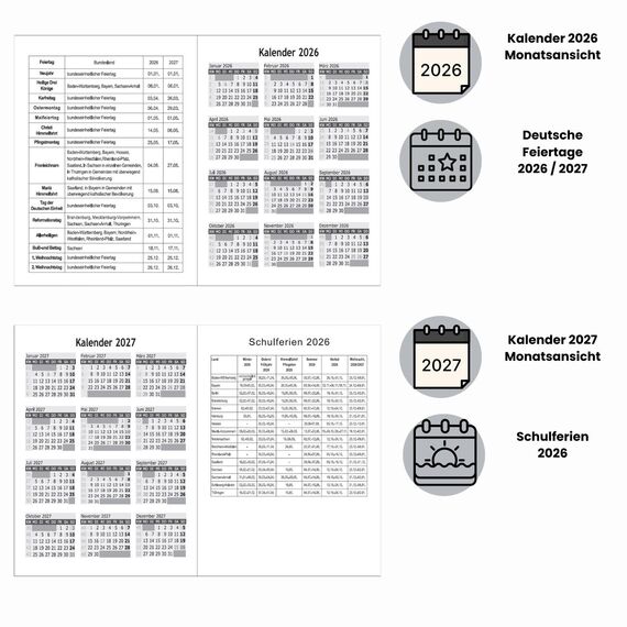 Buchkalender XL 2026 Wochenplaner Wochenkalender Chefplaner 1 Woche auf 2 Seiten 26,7 x 19,5 cm, Farbe:Blau